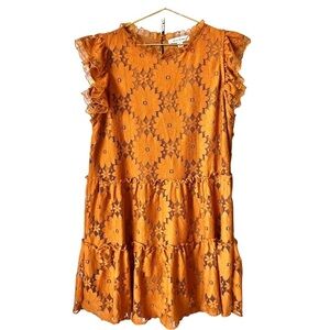 Anthropology Blue tassel lace dress size XL new